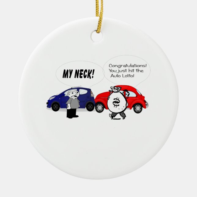 Auto Lottoprydnad Julgransprydnad Keramik (Framsidan)