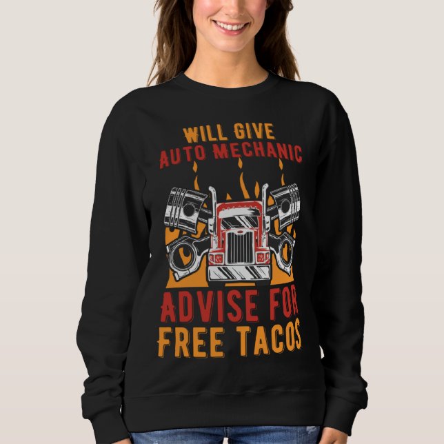 Auto Mechanic Advice for Tacos Car Car Repair Gara T Shirt (Framsida)