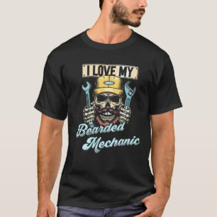 Auto Mechanic Car Guy Car I Kärlek My Bearded Mech T Shirt