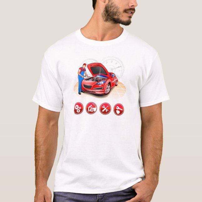Auto mekaniker t shirt (Framsida)