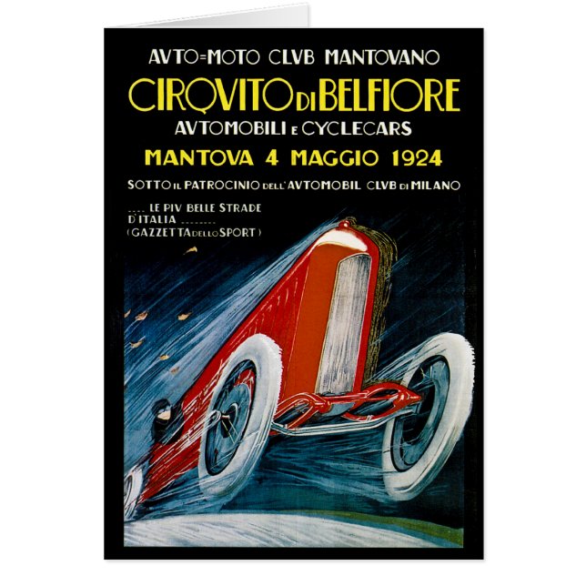 Auto Moto klubb Mantovano - 1924 Hälsningskort (Framsidan)
