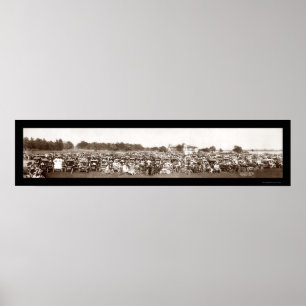 Auto Parad Detroit Photo 1909 Poster