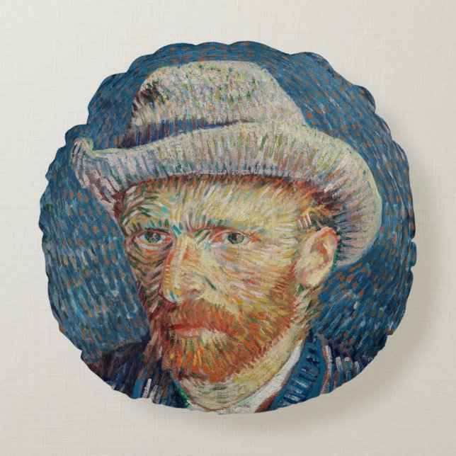 Auto portrait Van Gogh Rund Kudde (Framsidan)