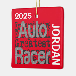 Auto Racerkungen CUSTOM Julgransprydnad Keramik
