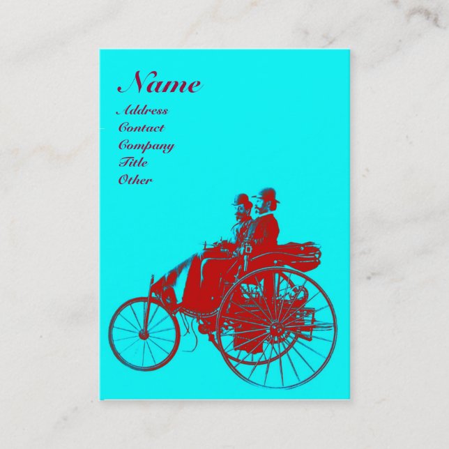 AUTO REPAIR AUTOMOTIVE MONOGRAM Blue Turcos Red Visitkort (Framsida)