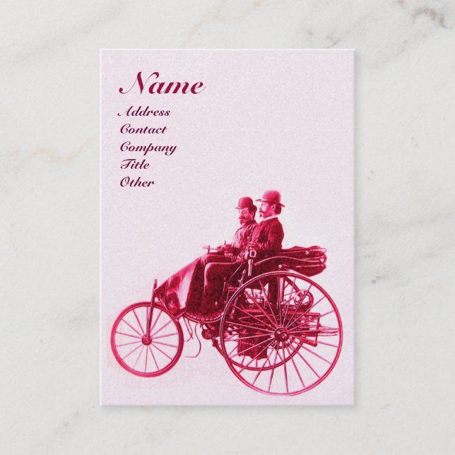 AUTO REPAIR AUTOMOTIVE MONOGRAM fuchsia guld Visitkort (Framsida)