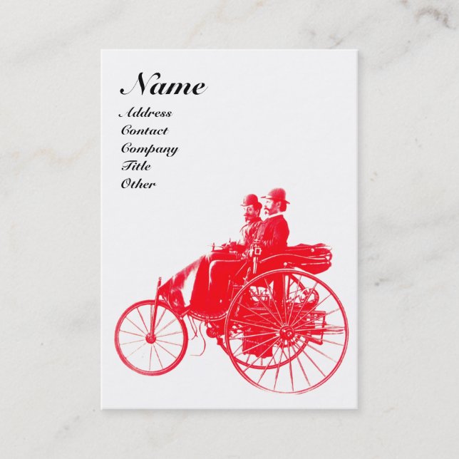 AUTO REPAIR AUTOMOTIVE MONOGRAM White Red Red Visitkort (Framsida)