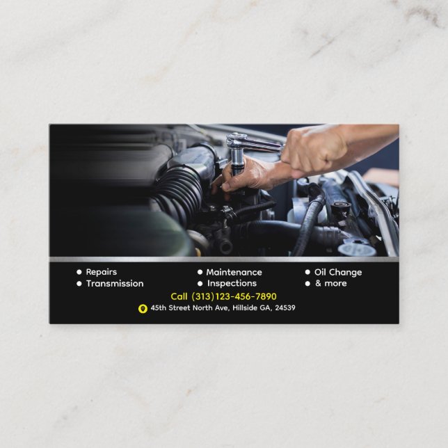 Auto Repair Business Card Template Visitkort (Framsida)