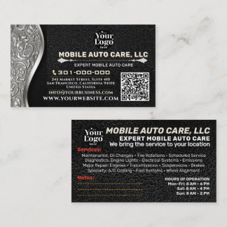 Auto Reparation & Bil AC Specialist Metall Silver Visitkort