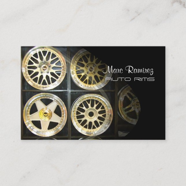 AUTO RIMS, PHOTO-affärskort Visitkort (Framsida)