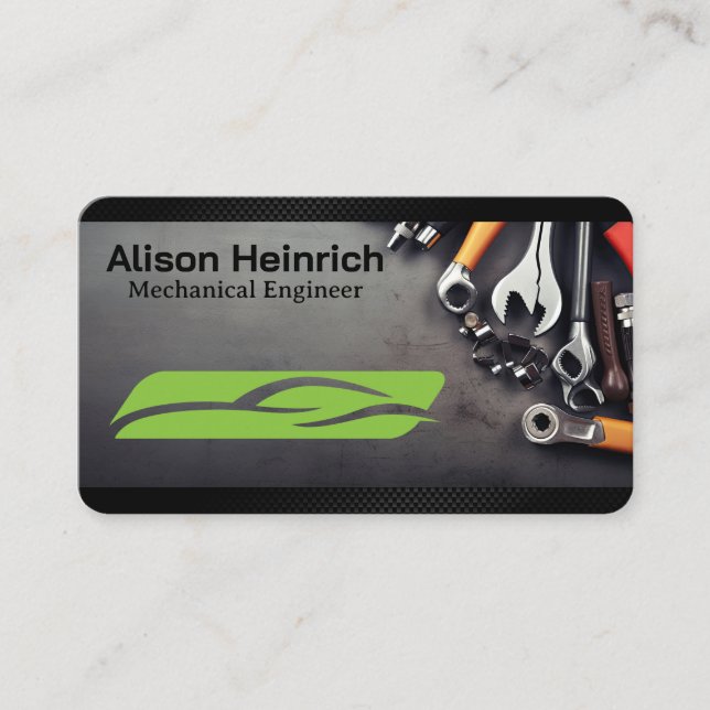 Auto Services Care | Mekanikerhandverktyg Visitkort (Framsida)