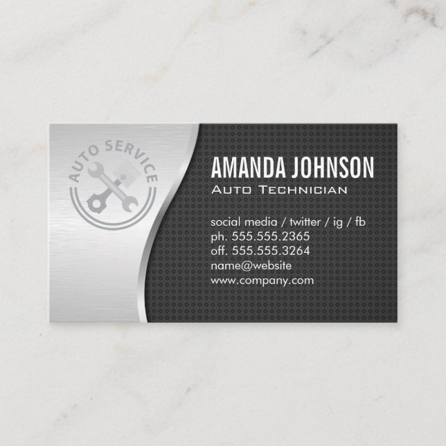 Auto Services | Mechanic | Tech Visitkort (Framsida)