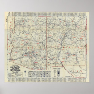Auto slingor för RandMcNally officiell 1925 Poster