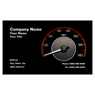 Auto Speedometer mot svart bakgrund Visitkort