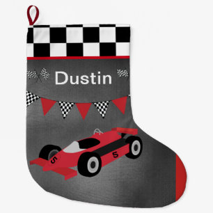 Auto tävla och rutigt stor julstrumpa