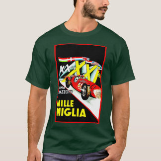 Auto Tävla Reklamera för MILLE MIGLIA Vintage Skr T Shirt