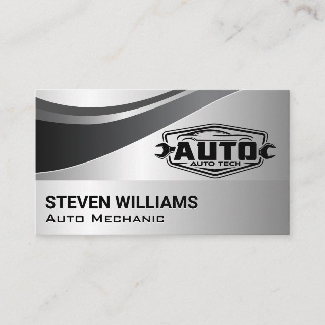 Auto Tech Repair Services | Gray Visitkort (Framsida)