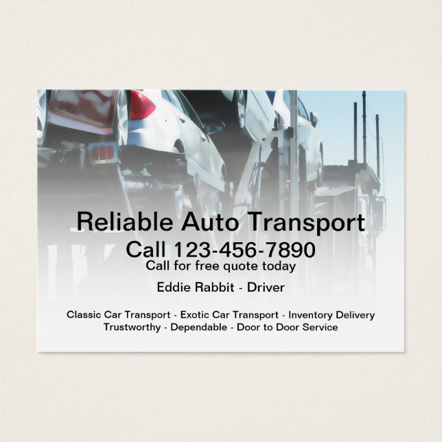 Auto transportbilbärare visitkort (Framsidan)