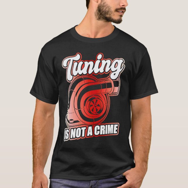 Auto Tuner Outfit Bilmekaniker Racing Biljustering T Shirt (Framsida)
