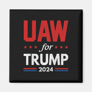 Auto Workers for Trump 2024 American Flagga Trump  Magnet
