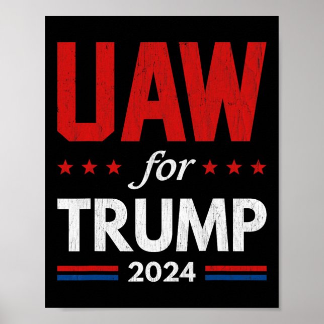 Auto Workers for Trump 2024 American Flagga Trump  Poster (Framsidan)