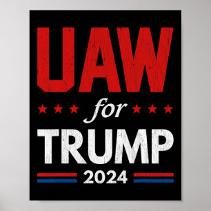 Autoarbetare för Trump 2024 Amerikansk flagga Trum Poster