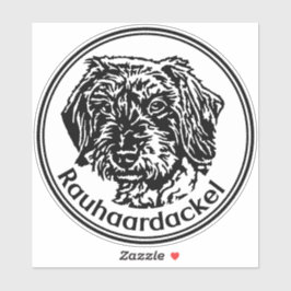 Autoaufkleber Rauhaardackel Teckel rund  Klistermärken
