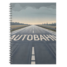 Autobahn Infinite Road Perspective Art Anteckningsbok