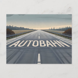 Autobahn Infinite Road Perspective Art Helg Vykort