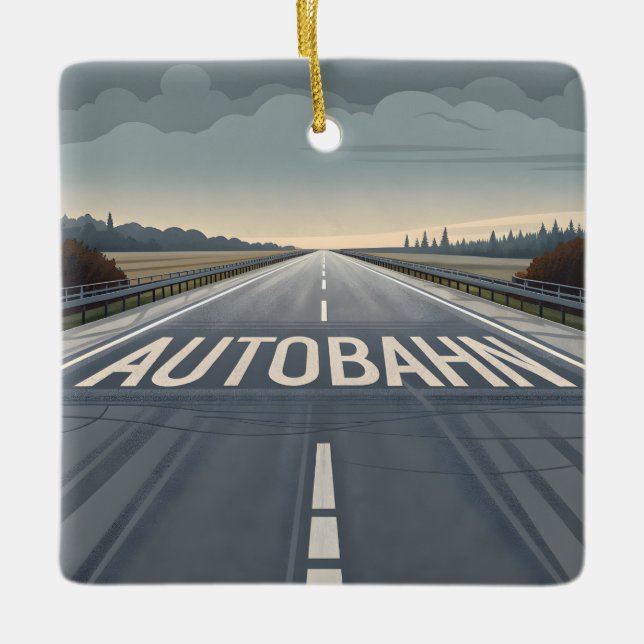 Autobahn Infinite Road Perspective Art Julgransprydnad Keramik (Framsida)
