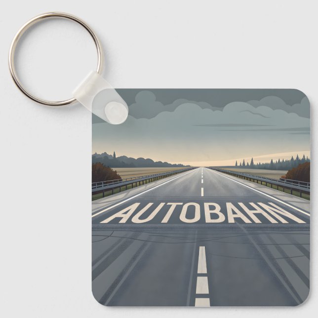 Autobahn Infinite Road Perspective Art Nyckelring (Framsida)