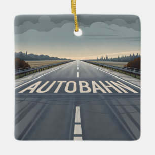 Autobahn Oändlig Väggperspektiv Konst Julgransprydnad Keramik