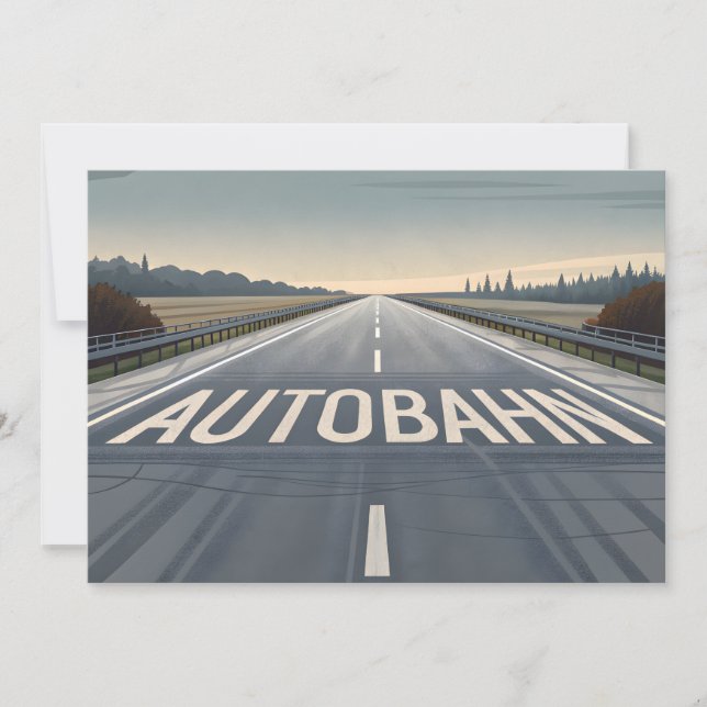 Autobahn Oändlig Väggperspektiv Konst Julkort (Framsida)