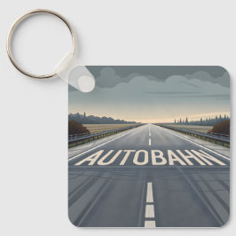 Autobahn Oändlig Väggperspektiv Konst Nyckelring