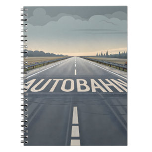Autobahn Oändlig Vägperspektiv Konst Anteckningsbok