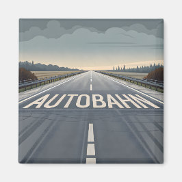 Autobahn Oändlig Vägperspektiv Konst Magnet