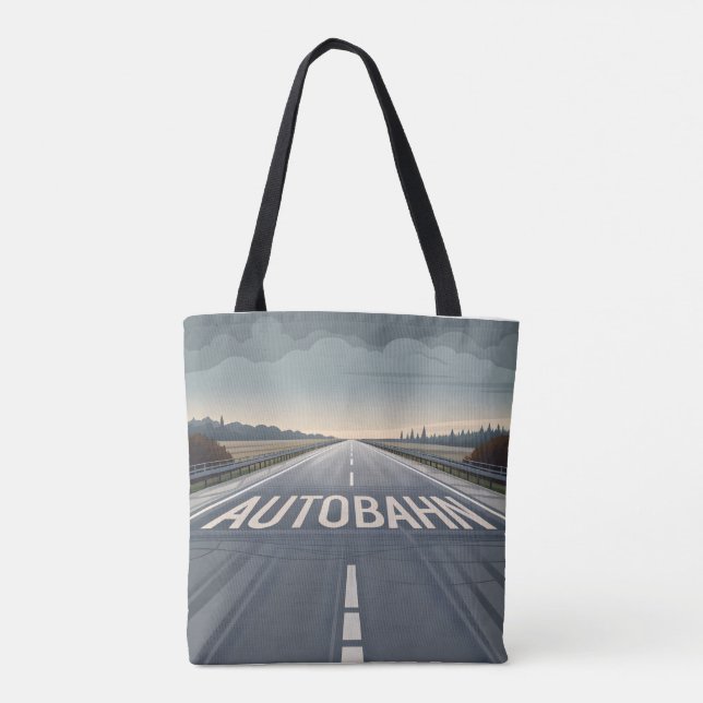 Autobahn Oändlig Vägperspektiv Konst Tygkasse (Baksida)