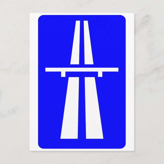Autobahn-tecken Vykort (Framsida)
