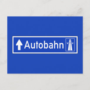 Autobahn, Traffic Sign, Tyskland Vykort