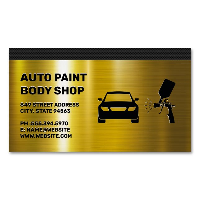 Autobody Paint Shop Magnetiska Visitkort (Framsida)