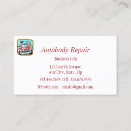 Autobody Repair Shiny Metal Background Visitkort