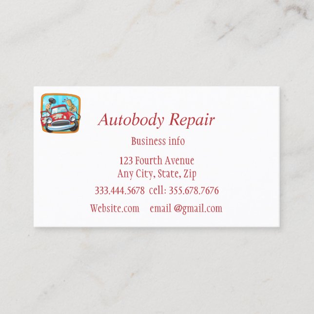Autobody Repair Shiny Metal Background Visitkort (Framsida)