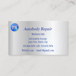 Autobody Repair Shiny Metal Background Visitkort