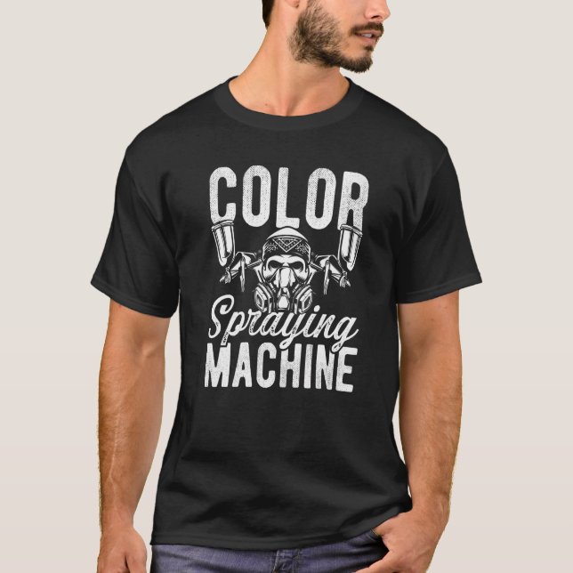 Autobody Techni i Maskin i  Painter Färg Spraying  T Shirt (Framsida)