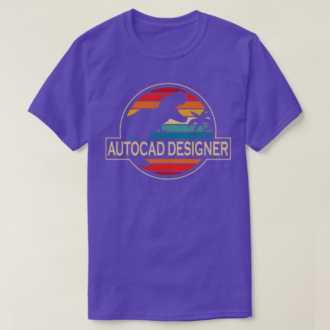 Autocad Designer Dinosaur T Shirt (Design framsida)
