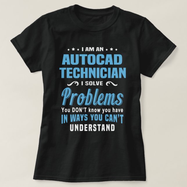 Autocad Technician T Shirt (Design framsida)