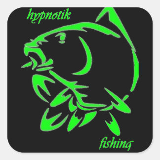 autocollant hypnotik fishing fyrkantigt klistermärke
