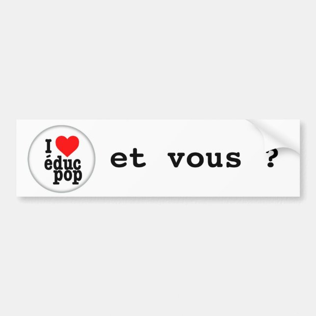 Autocollant I love educ pop / pour voiture Bildekal (Framsidan)