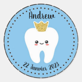Autocollant personnalisé Première Dent Bébé Garçon Runt Klistermärke