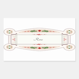 Autocollant rétro avec étiquette ro rektangulärt klistermärke